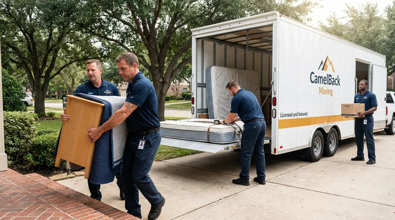 Crew loading residential truck for cross-state move from Aberdeen, WA