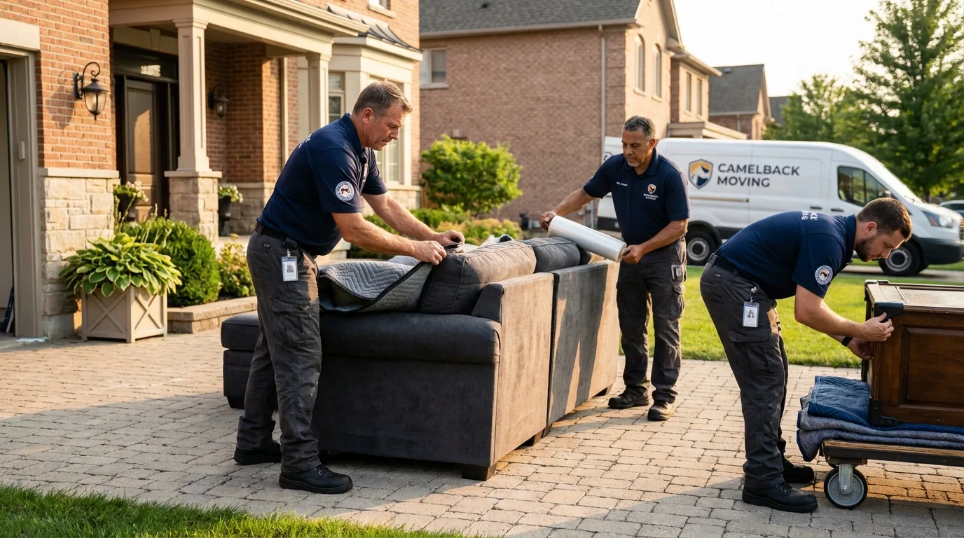 Large estate moving crew wrapping furniture in Aberdeen, WA